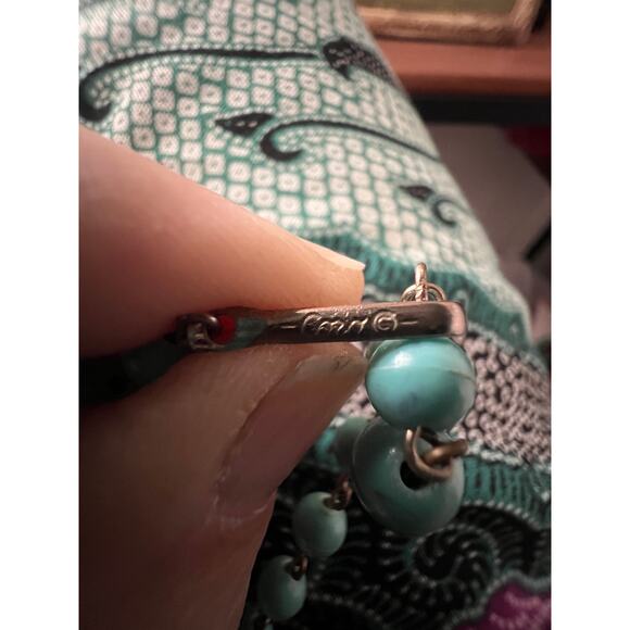 Vintage Coro Faux Turquoise Cabochon Thermostats Necklace Chocker 1950 1960 - Picture 3 of 7